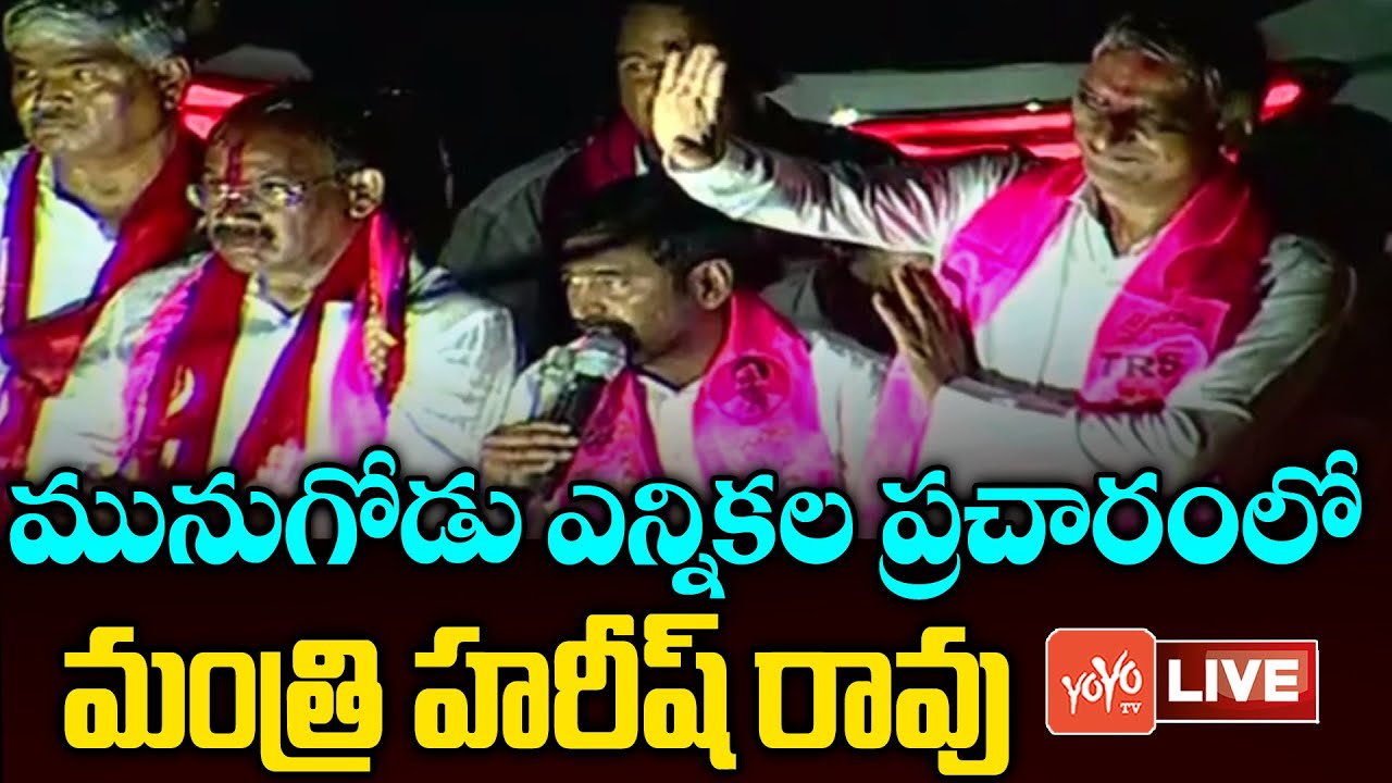 Harish Rao LIVE | Minister Harish Rao Munugode Election Campaign LIVE | Kusukuntla Prabhakar |YOYOTV