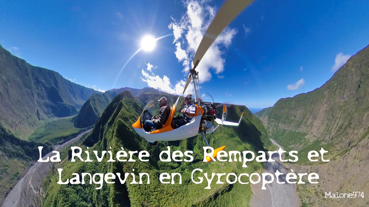 OX - La Rivière des Remparts et Langevin, en Gyrocoptère - La Réunion.