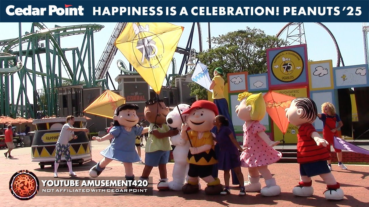 HAPPINESS IS...A CELEBRATION! The Peanuts Gang 75th Anniversary Show Cedar Point 2025 @amusement420