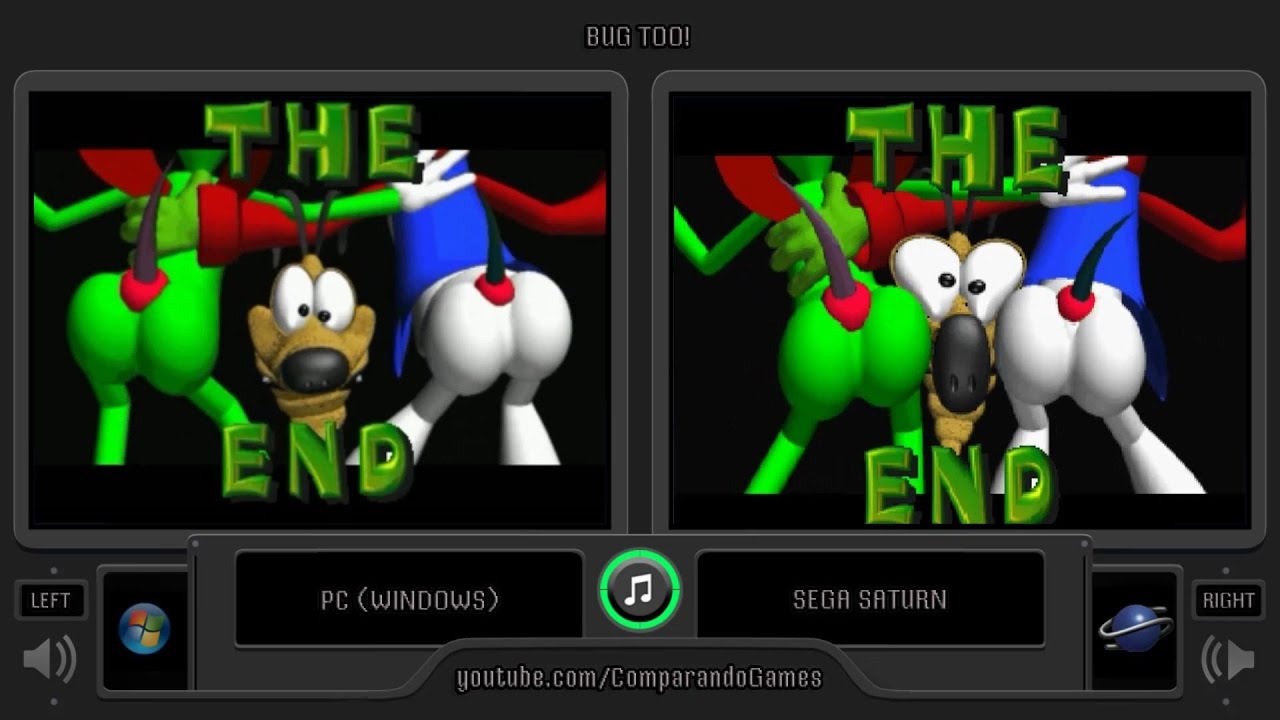 Bug Too! (Pc vs Sega Saturn) Side by Side Comparison | Vc Decide