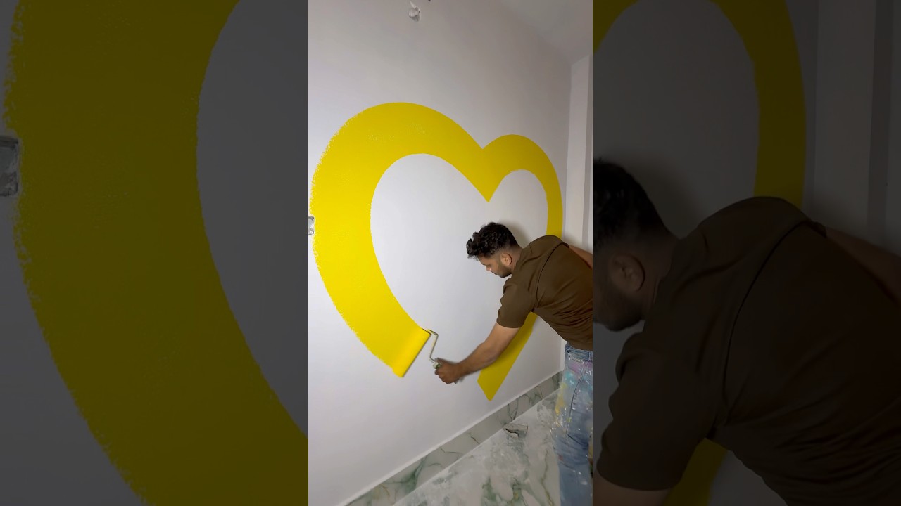 Wallpainting Fast Code 🏡#viralvideo #art #homedecor #trendingvideo #shortfeed #painting