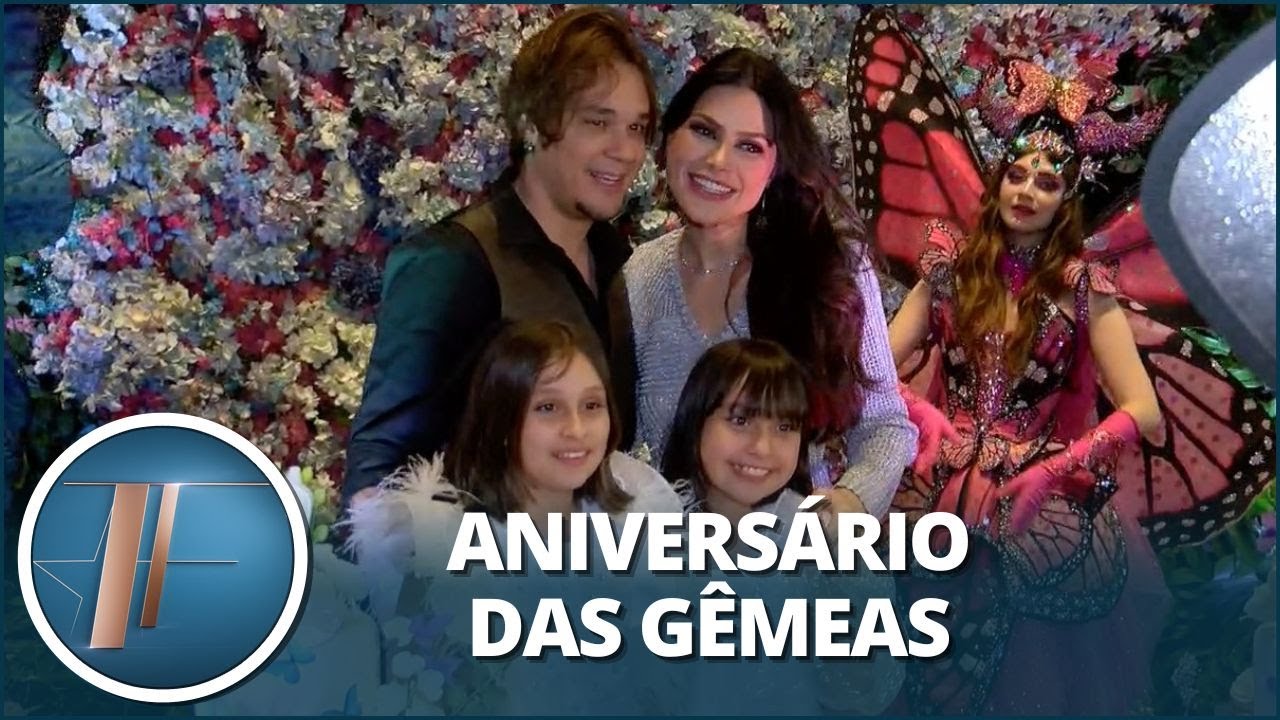 Leandro do KLB e Natália Guimarães fazem festa luxuosa de 10 anos das gêmeas: “Me realizo”
