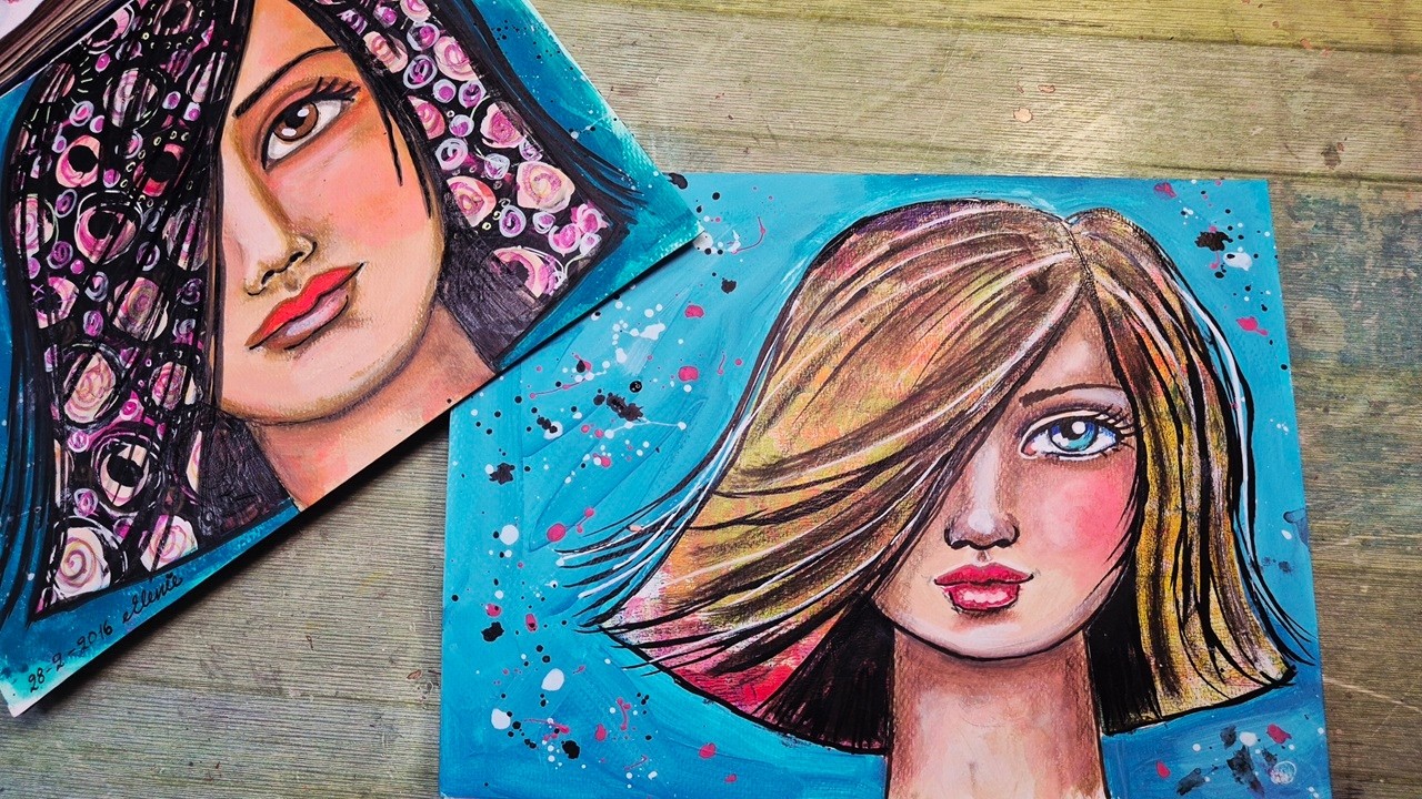 ❤️ Face 28 for the 2016 VS 2026 #29faces Art Challenge (look for face 29 tomorrow-March 1)