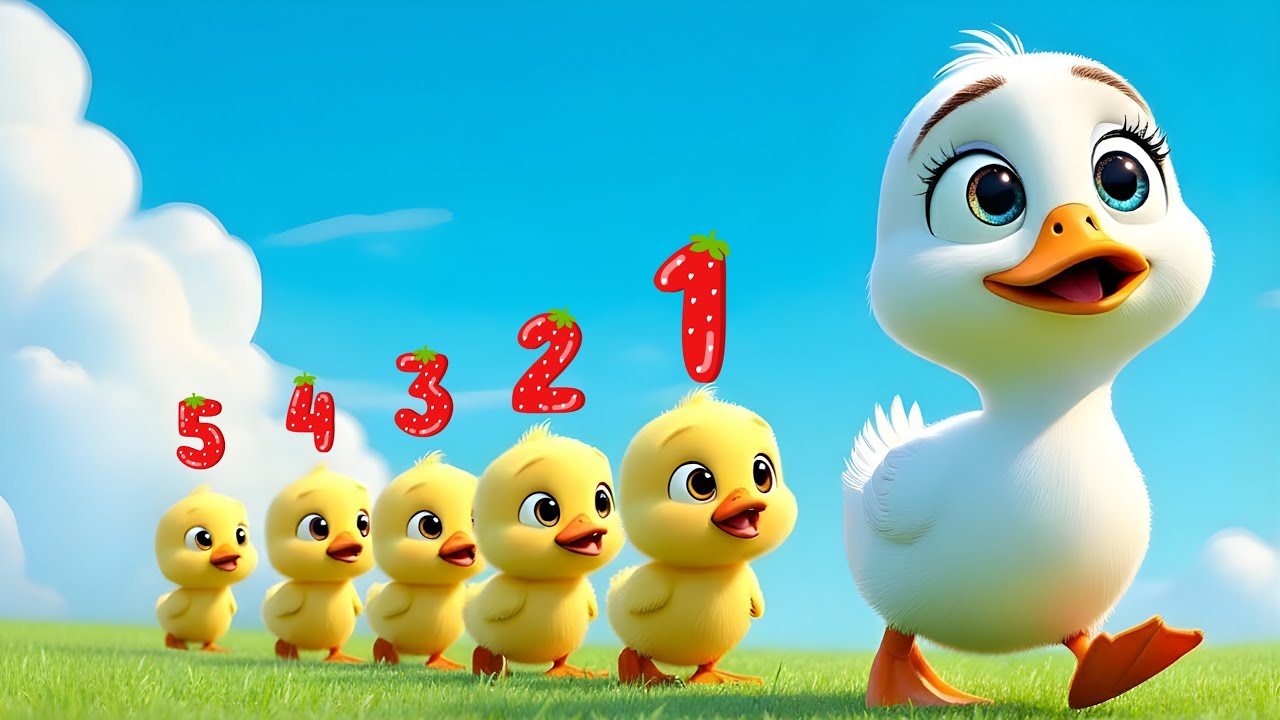 Пять маленьких утят | Песенка на счёт от 1 до 5 | Детские стишки для малышей | Обучение детей