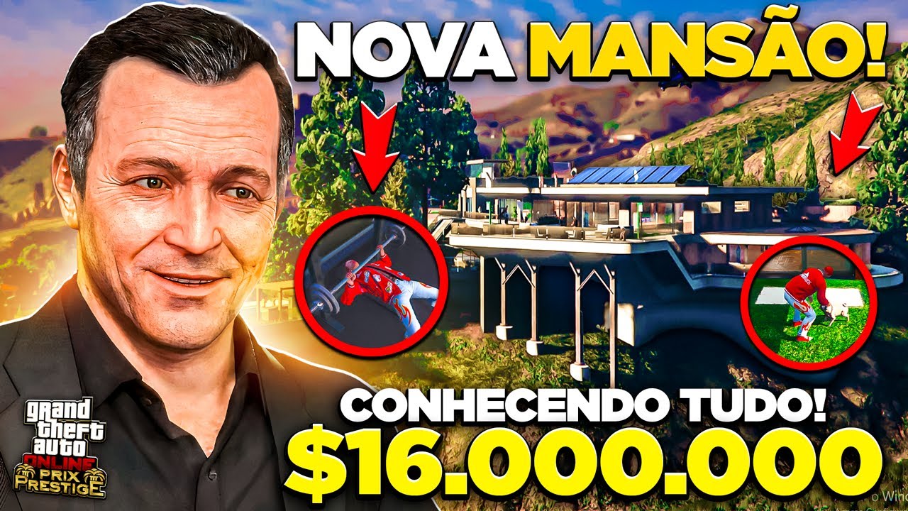 Michael, Mansão de $16.000.000, pets, nova IA e academia! GTA Online DLC A Safe house in the hills