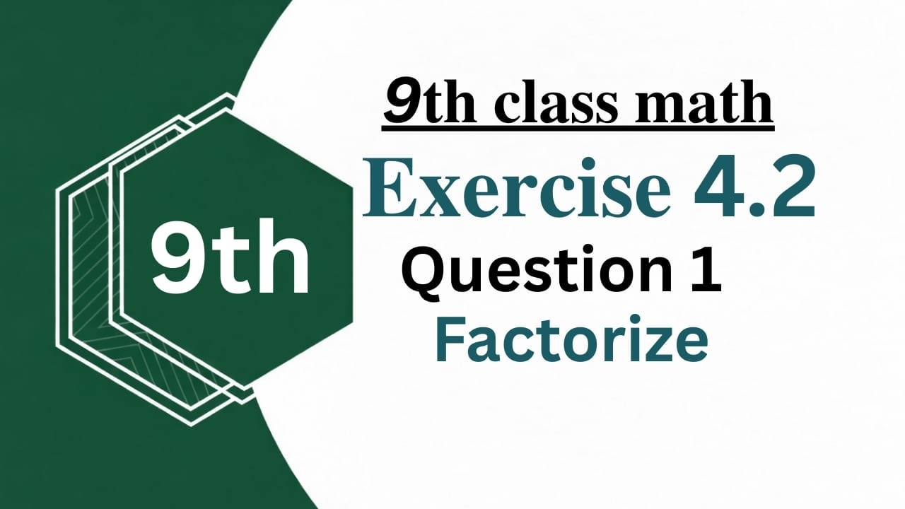9th Class Math | Exercise 4.2 | Question No 1 | Complete Solution