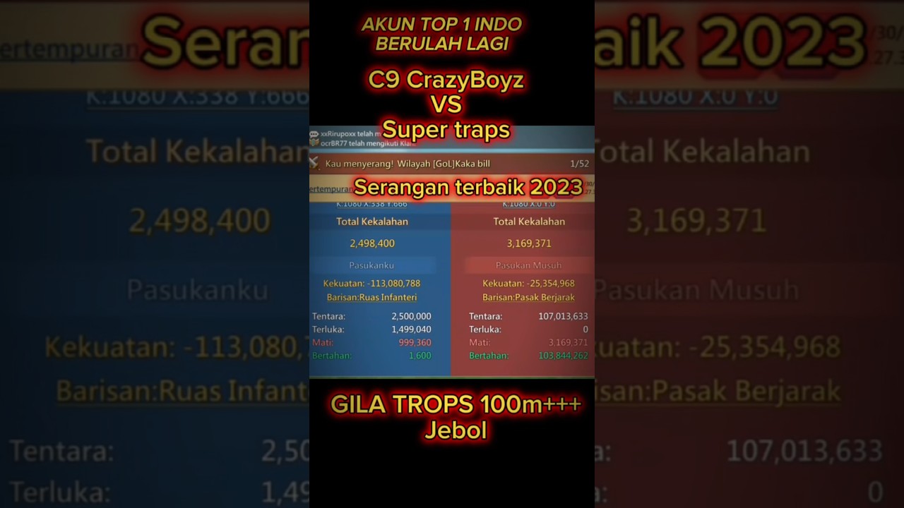 AKUN TOP 1 INDONESIA VS SUPER TRAPS 100M+ TROPS. Ancur bree gila #lordsmobile #lordsmobileindonesia