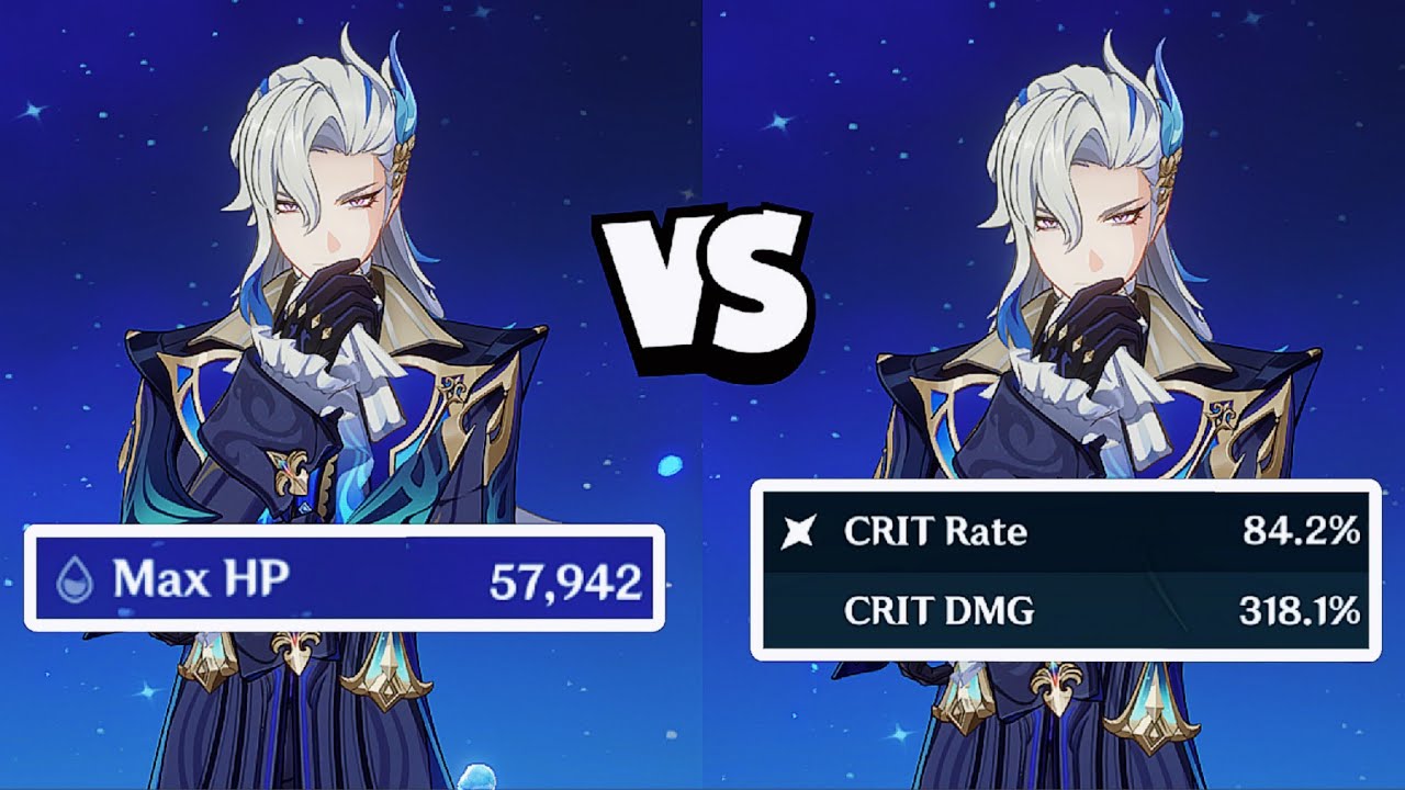 Neuvillette FULL HP Vs Crit Build - Genshin impact 5.2