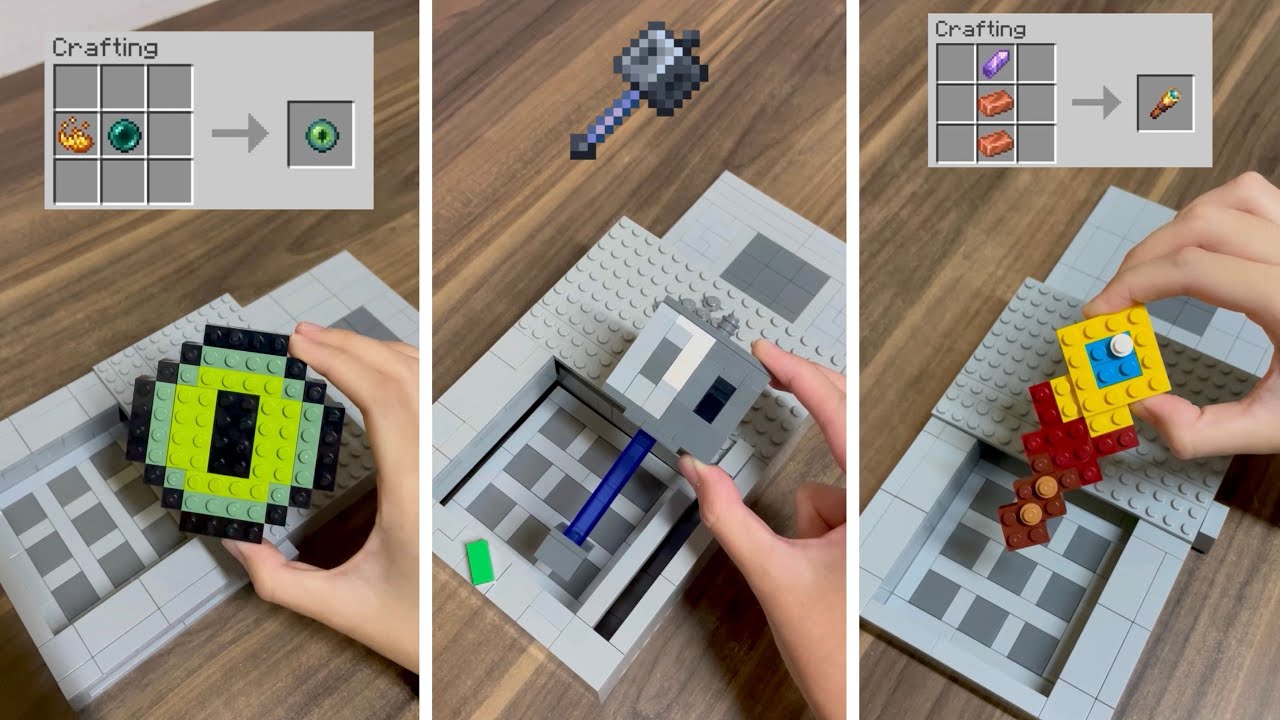 Crafting Minecraft items BUT Lego! 