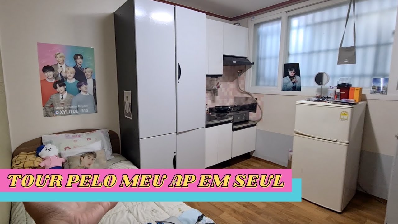 TOUR PELO MEU APARTAMENTO ONE ROOM NA COREIA DO SUL
