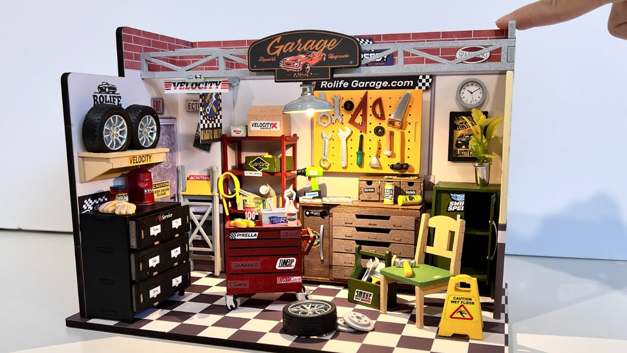 DIY Miniature Dollhouse Kit 🛠 | Rolife Garage Workshop with Stunning Details!