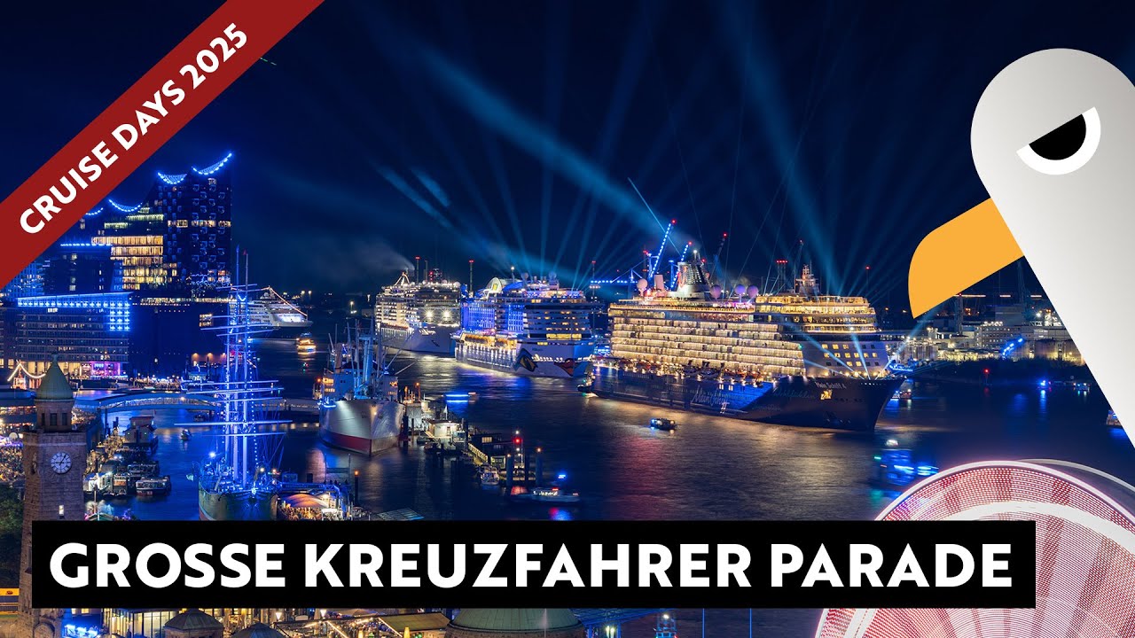 CRUISE DAYS HAMBURG 2025 🛳️ Große Feuerwerk Parade der Kreuzfahrtschiffe
