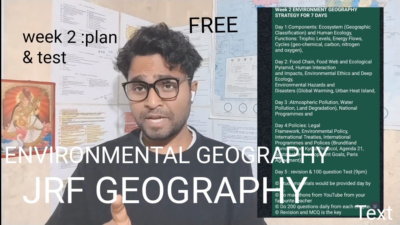 WEEK 2 ENVIRONMENT GEOGRAPHY STUDY PLAN  ll UGC NET JRFII 70 DAYS STUDY PLAN FOR 10 UNITS II 