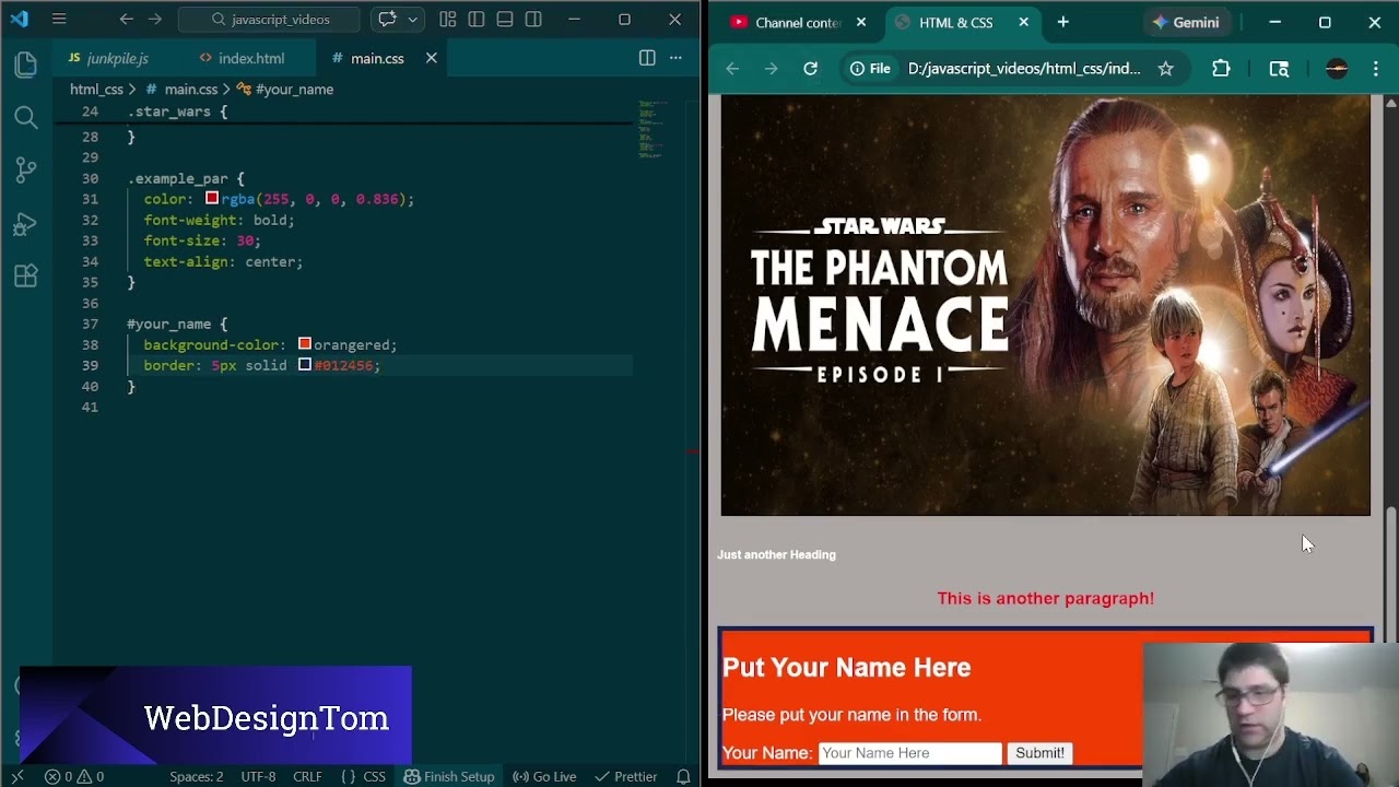 Styling The Form (Learning Javascript Episode 37)