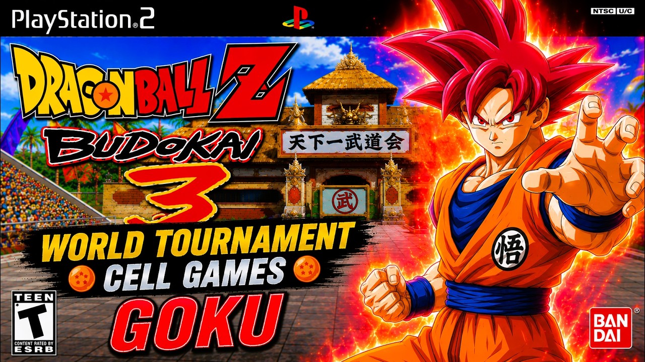 GOKU WORLD TOURNAMENT (CELL GAMES) DRAGON BALL Z BUDOKAI 3  (PS2) 4K