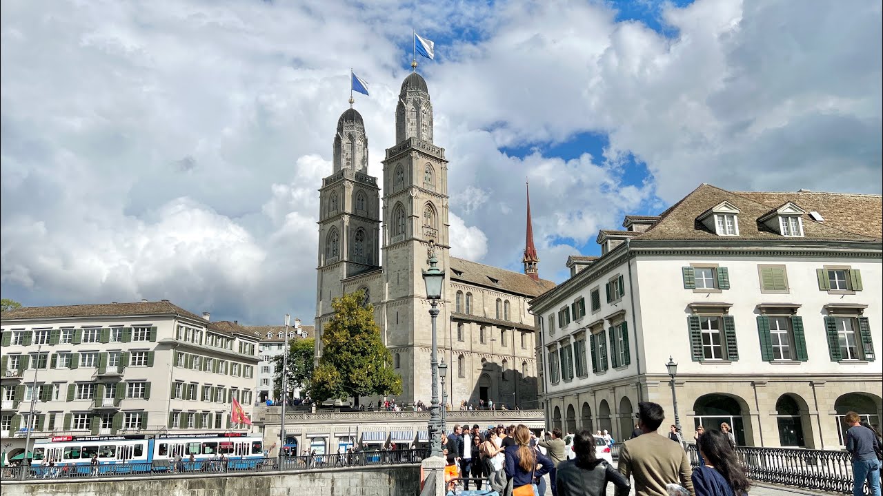 The Grossmünster - The Most Iconic Building in Zurich l Switzerland🇨🇭l 4K