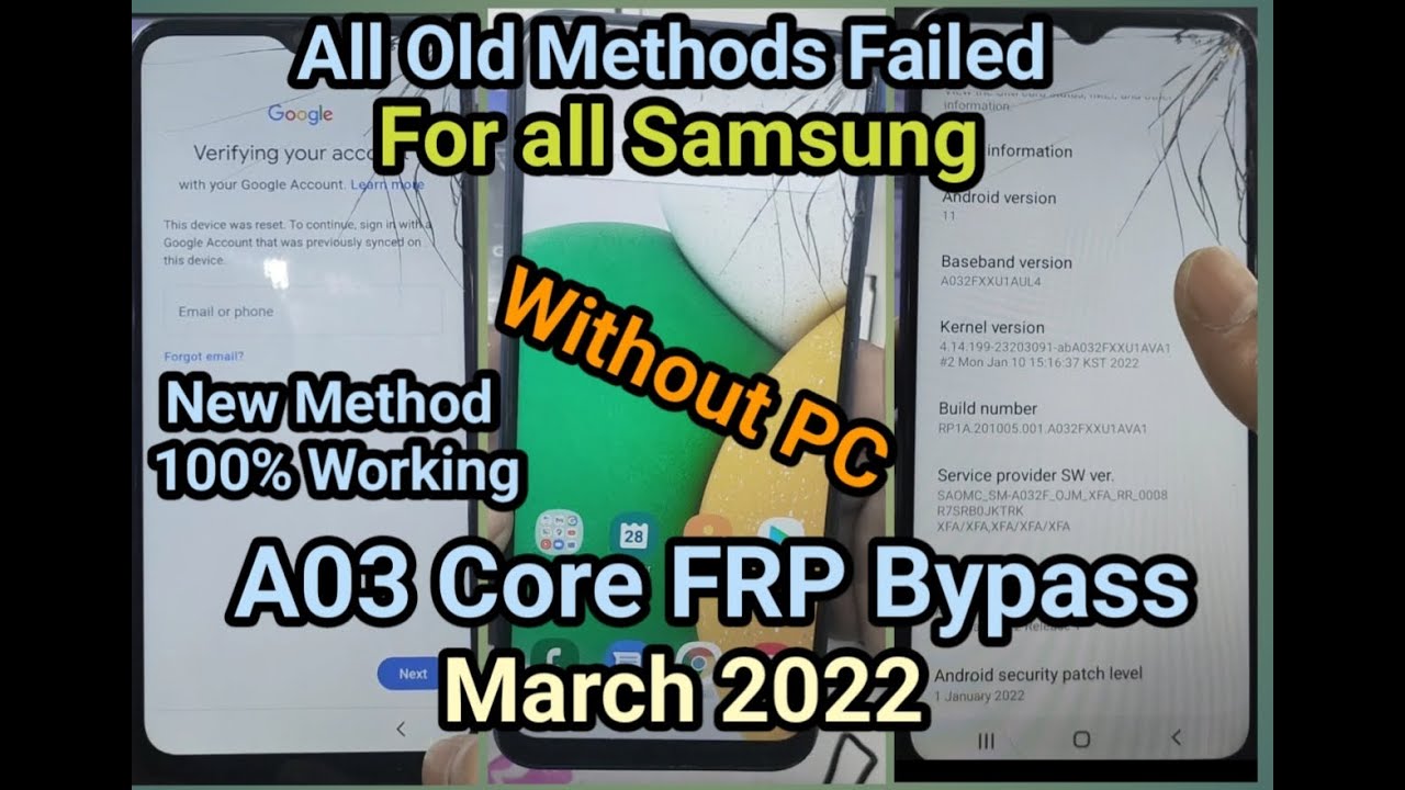 A03 core FRP Bypass Without PC 100% Working |Without PC|