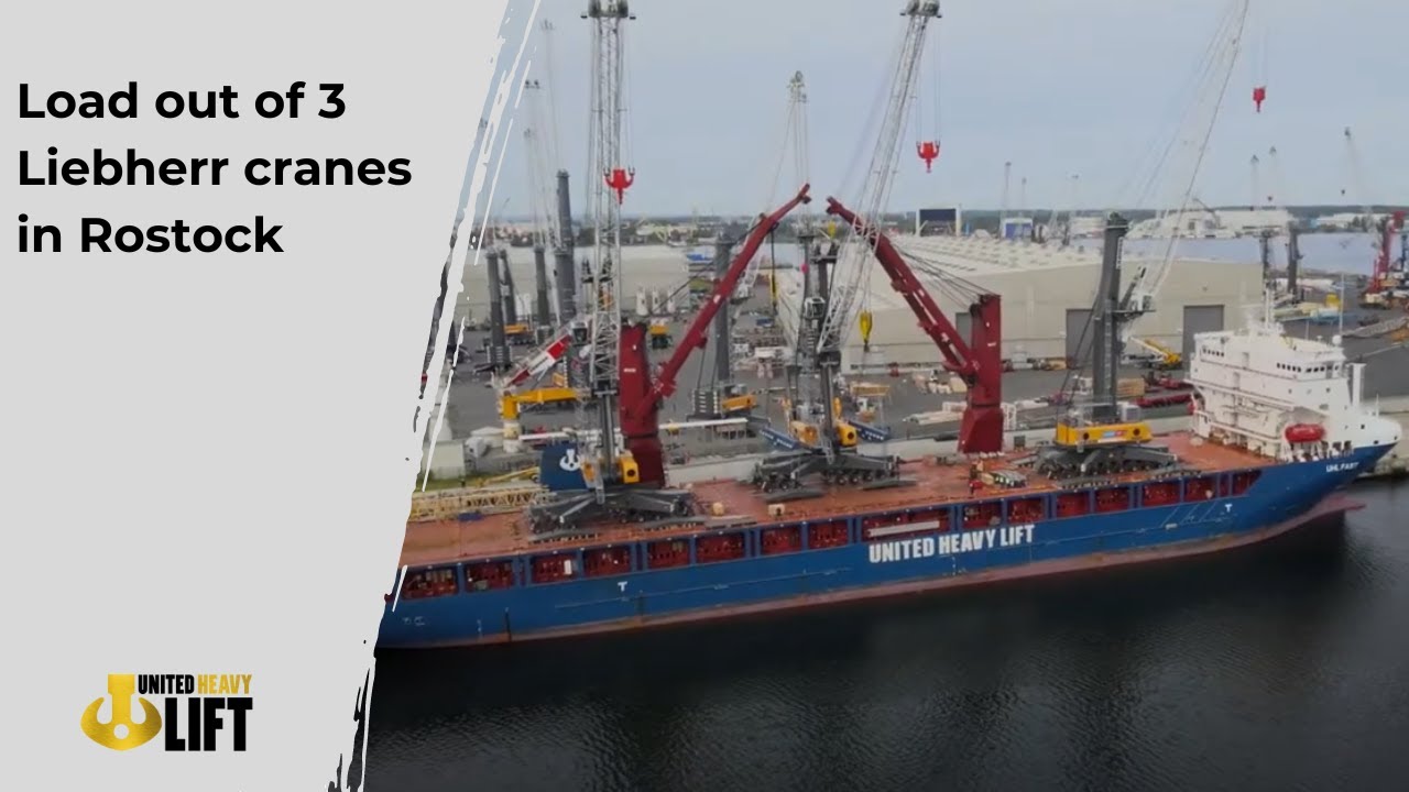 Load out of Liebherr cranes in Rostock | F900 Eco-Lifter UHL Fast| United Heavy Lift