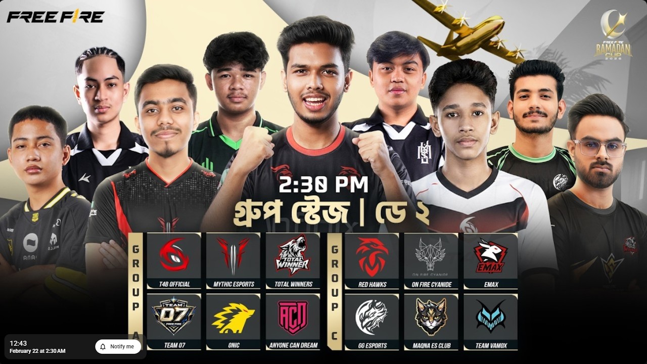 গ্রুপ স্টেজ – ডে ২ | Free Fire Ramadan Cup 2026 | গ্রুপ A vs C  @radvaiyt887