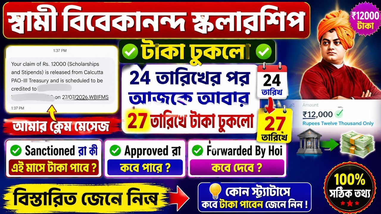 SVMCM Scholarship Payment update 2026। svmcm 2025-26 taka kobe pabo। Svmcm 2026 payment update today