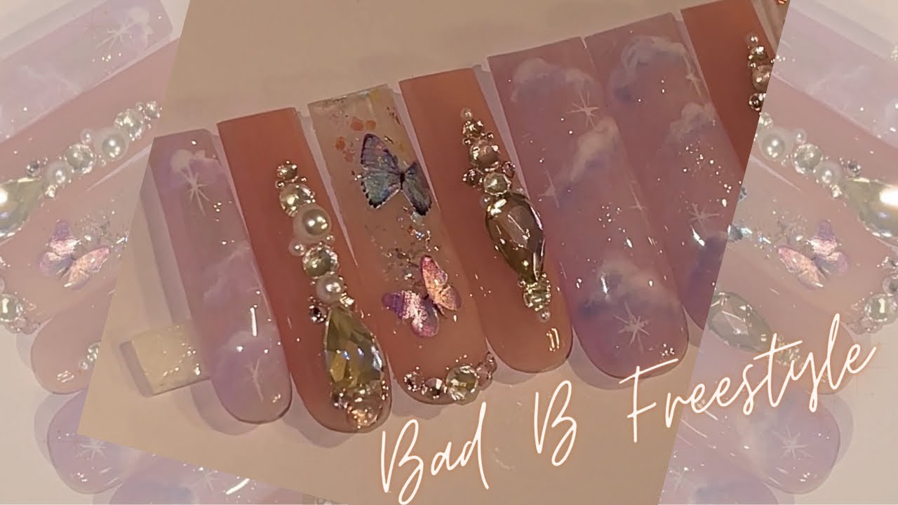 Press On Nails Freestyle Tutorial | OMG cute Freestyle Nail Tutorial | Press on nails for beginners