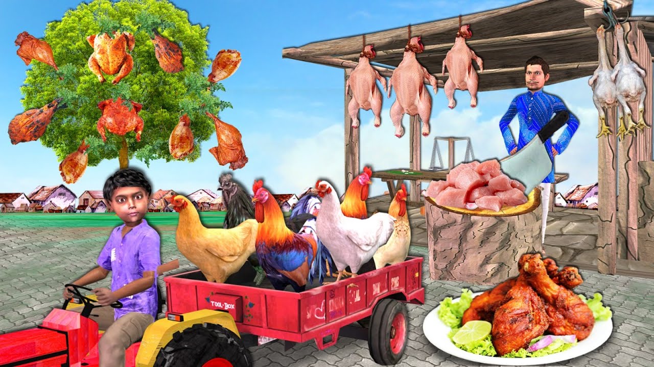 Mini Tractor Chicken Wala Magical Chicken Tree Bedtime Stories Hindi Kahani Hindi Funny Comedy Video