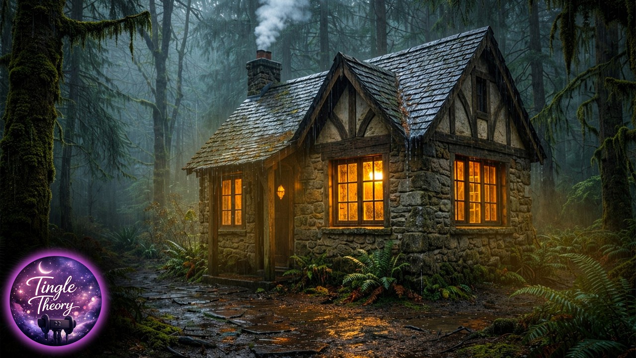 ASMR Rain on Forest Cabin 🌧️ | 5 Hours Relaxing Rainy Woods Ambience for Sleep