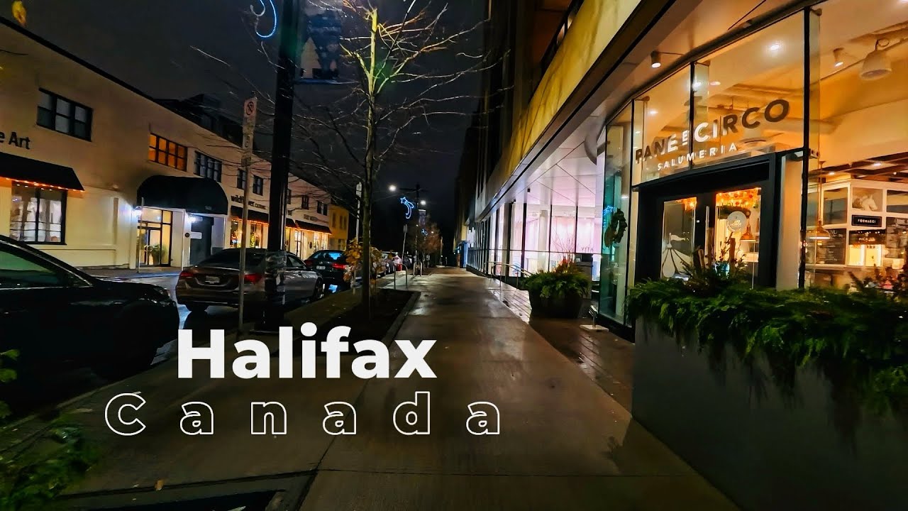 🇨🇦 Downtown Halifax By Night - 4K Immersive Walk | Atmospheric Street Lights | Nov 2025