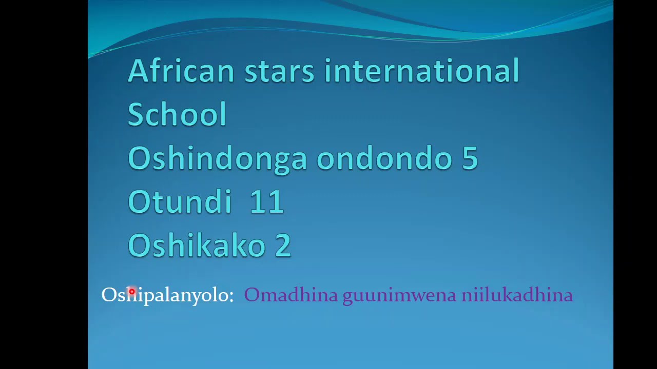 ASIS,Grade 5 Oshindonga lesson 11 term 2