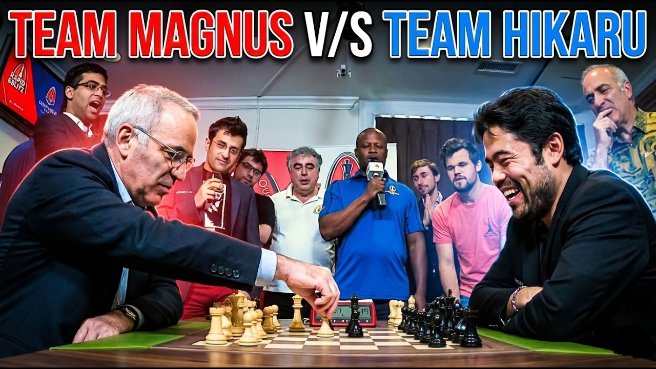 Team Magnus Carlsen and Garry Kasparov v/s Hikaru and Anand |Fabiano Caruana, Wesly, Aronian|
