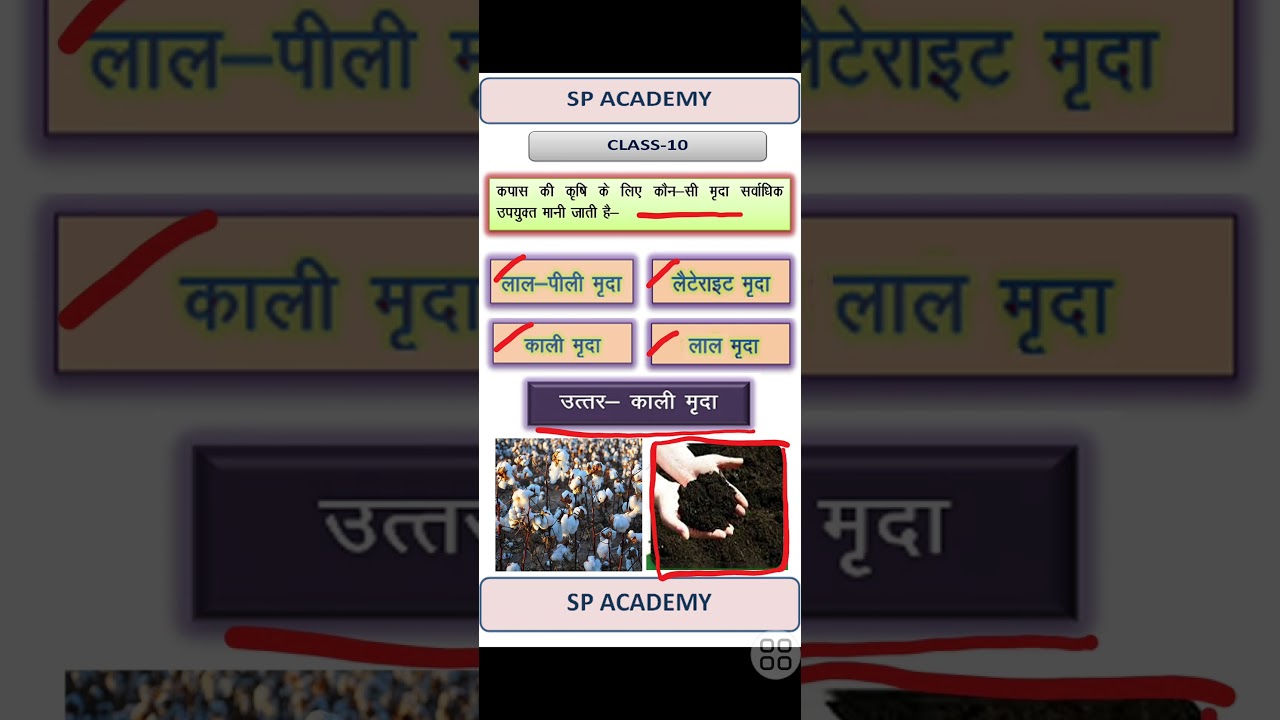 BLACK SOIL काली मृदा CLASS 10 GEOGRAPHY IMPORTANT QUESTION 