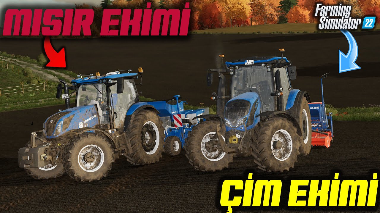 İKİ TRAKTÖR // İKİ FARKLI EKİM // ÇİM EKİMİ // MISIR EKİMİ YAPIYORUZ FS 22