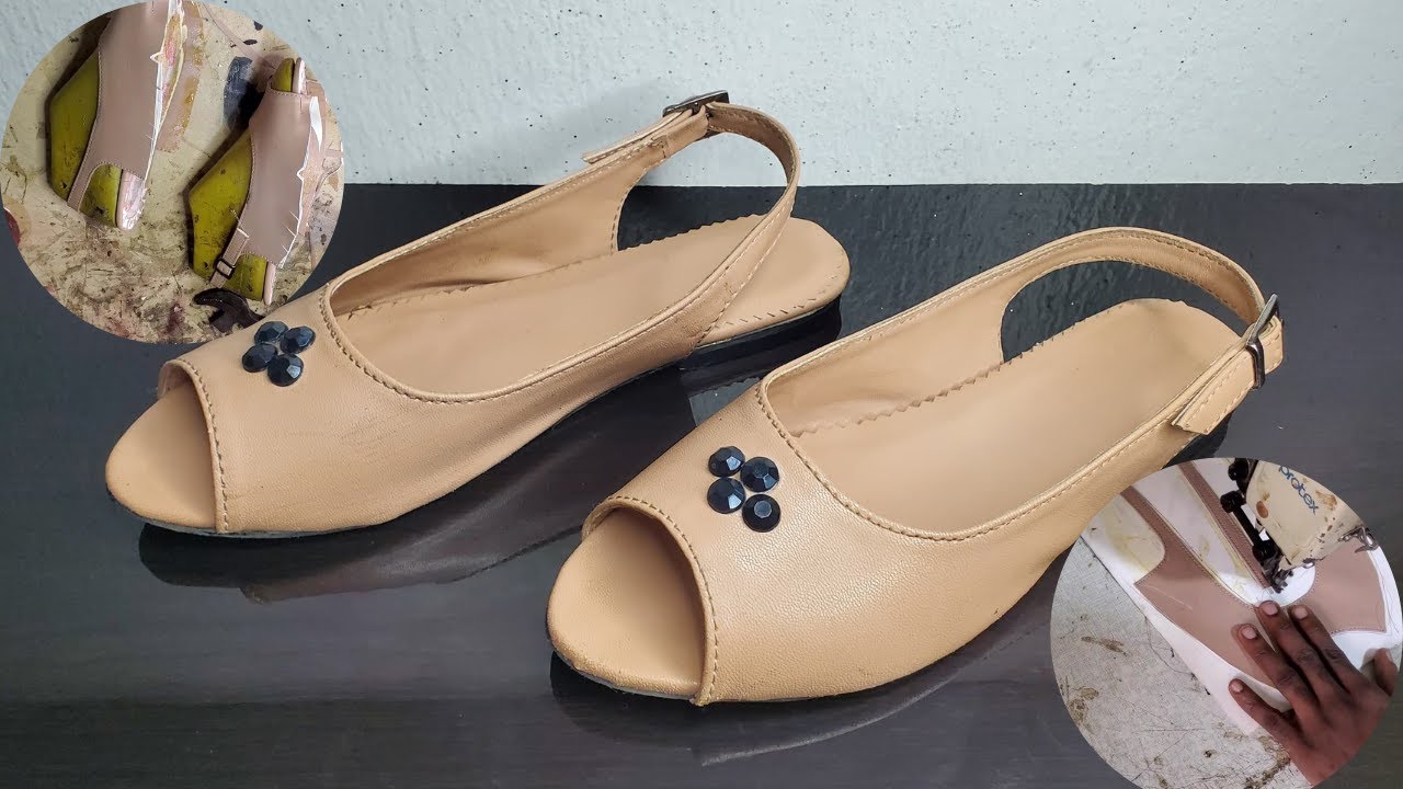 How To Make Flat Peep Toe Slingback Sandals  - Complete Guide
