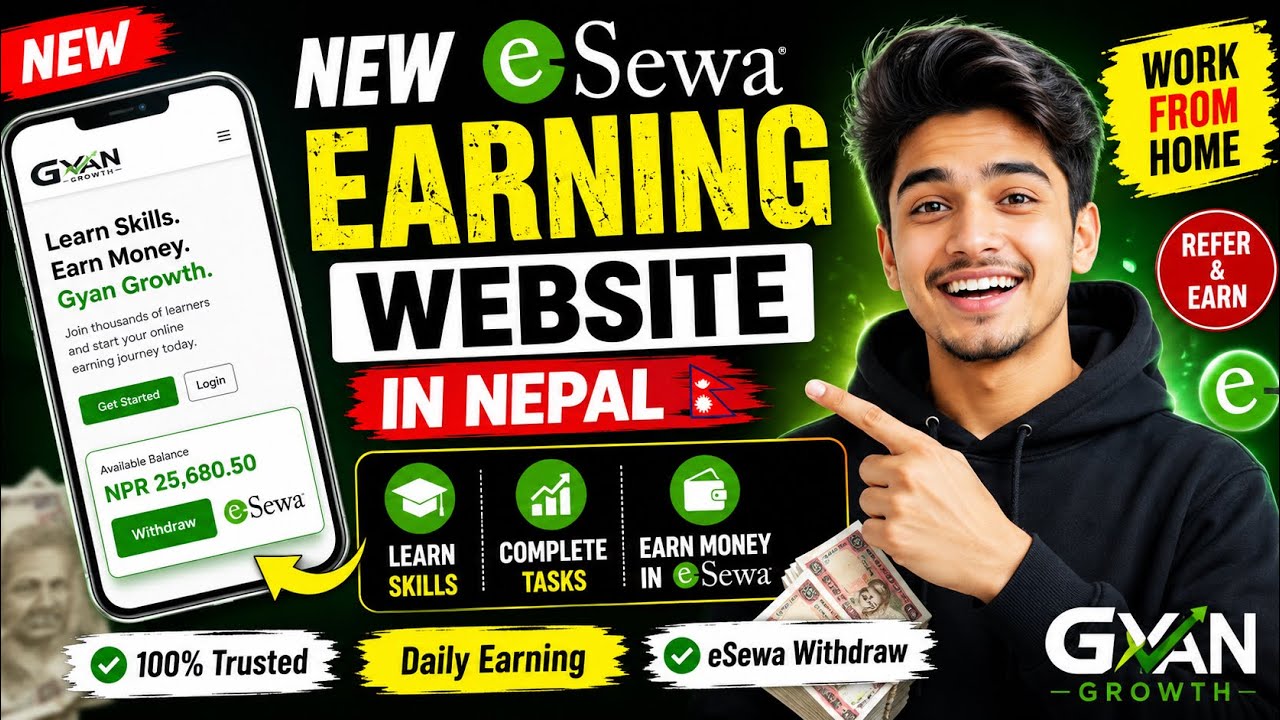 Online Earning Nepal 2026 | New eSewa Income Website | Gyan Growth