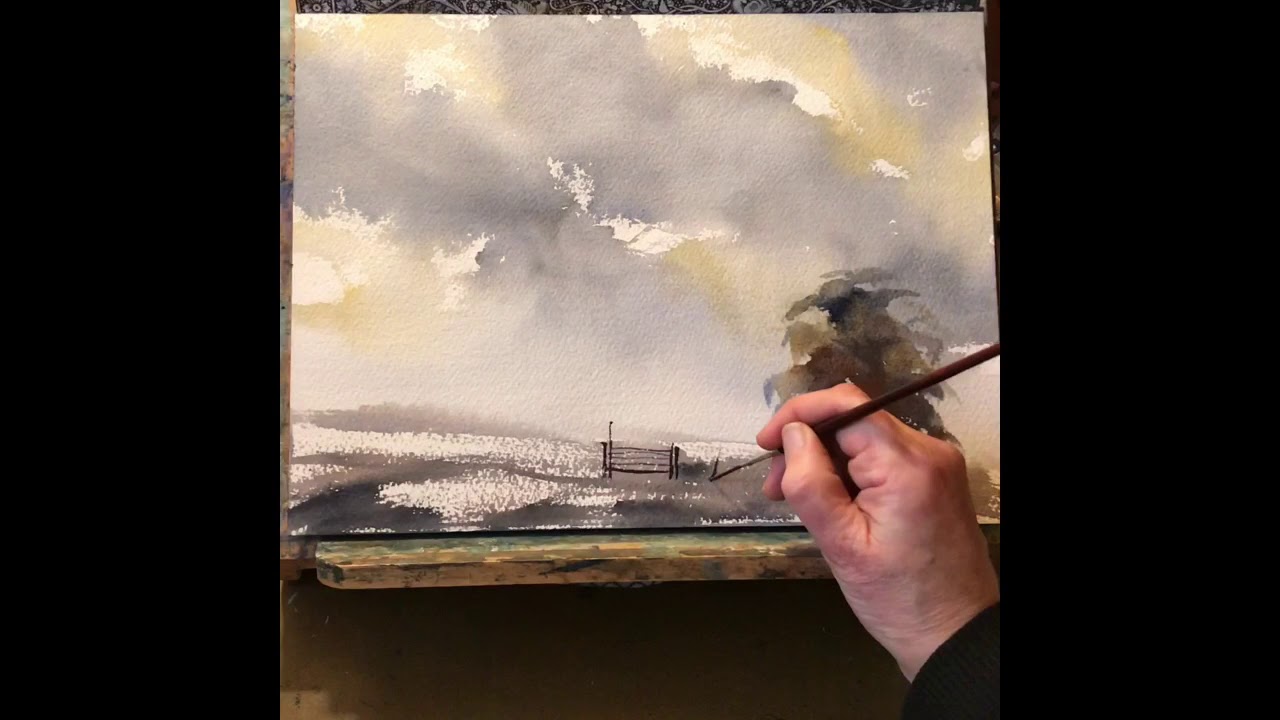 10 Minute Stormy Sky Watercolour Demonstration