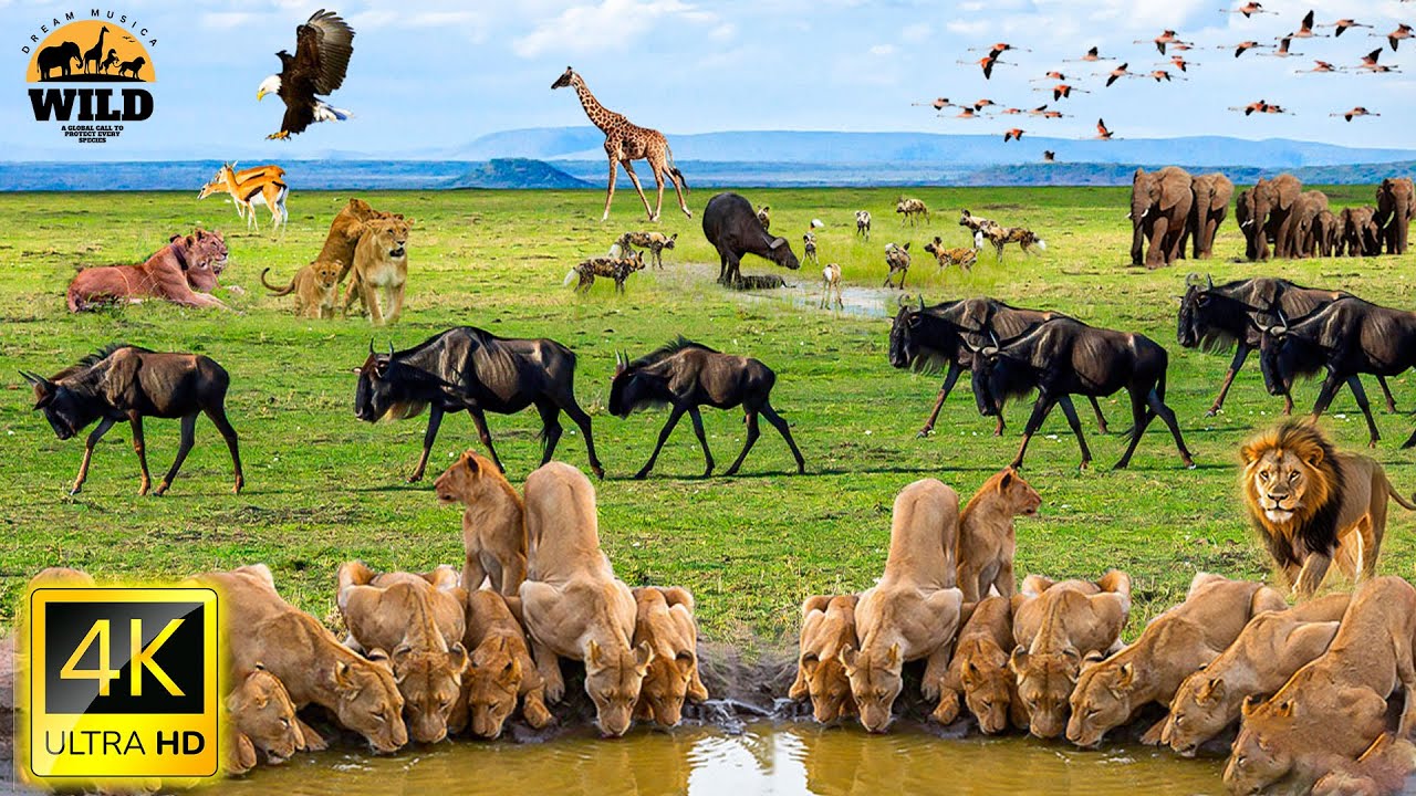 Африканская дикая природа 4K: величественная дикая природа национального парка Руаха｜Живописный филь