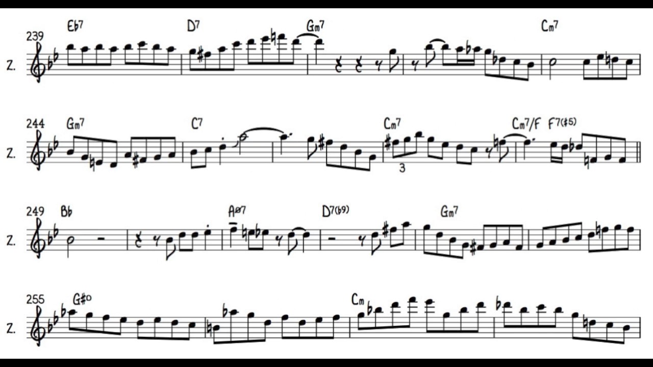 Lover Come Back To Me - Zoot Sims & Al Cohn Solo Transcriptions
