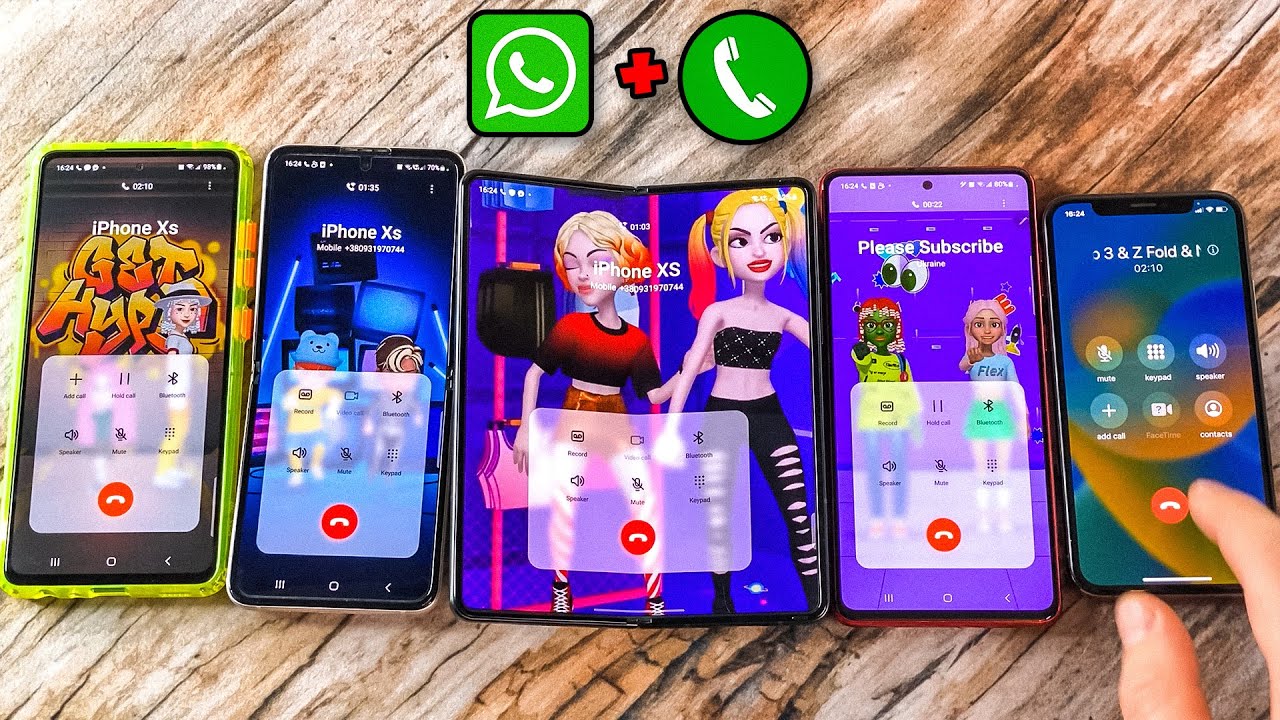 Z Fold + Z Flip + Note 10 + A53 против iPhone: конференц-связь с пятью телефонами одновременно + ...
