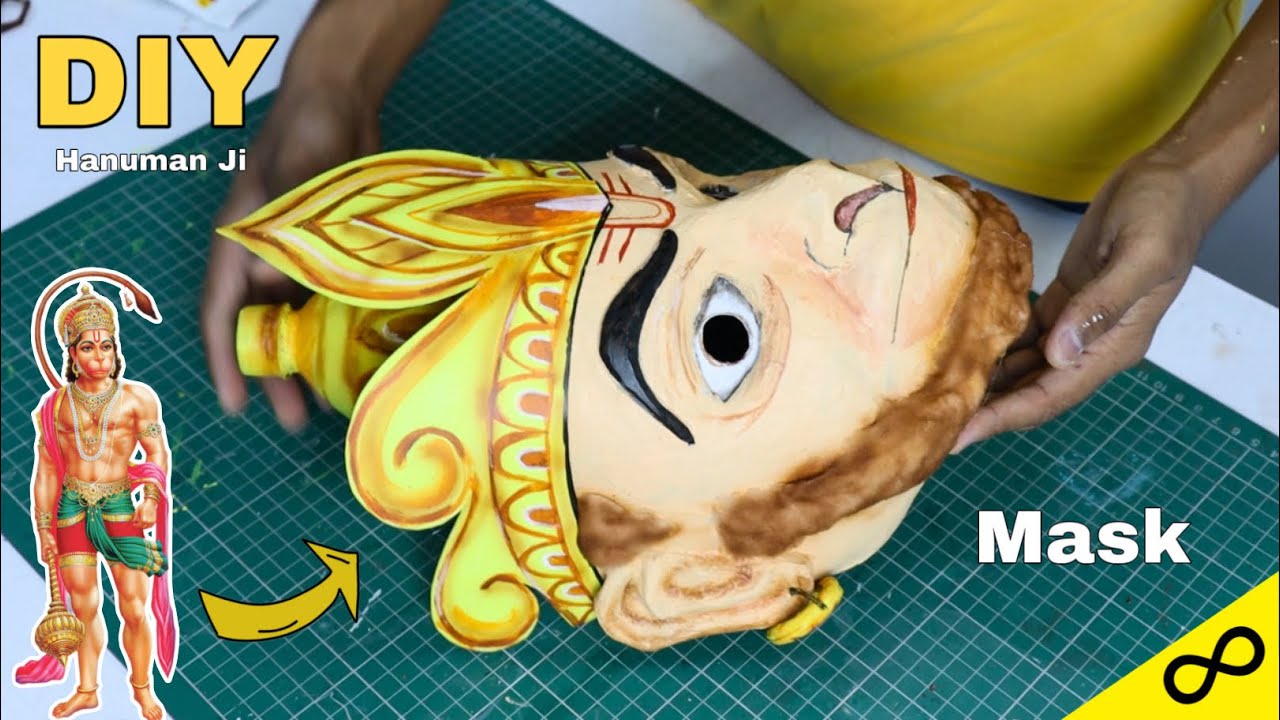 DIY Hanuman ji 3d paper mask (हनुमान जी का मास्क बनाएं