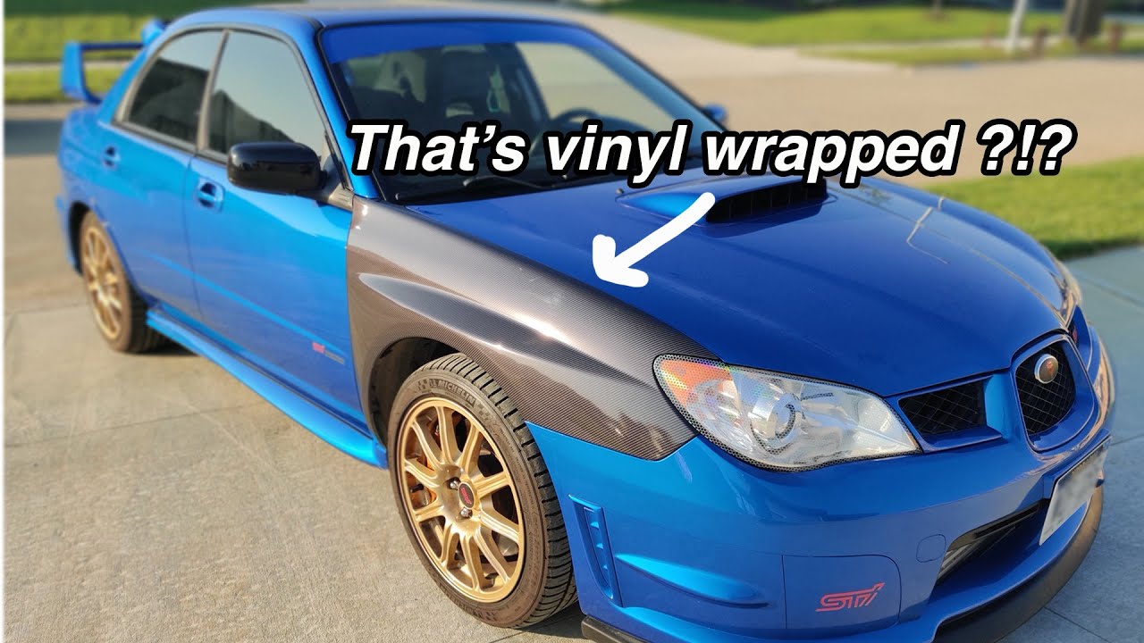 Как оклеить крыло карбоновой виниловой пленкой | Установка VVivid Tek R на Subaru STI