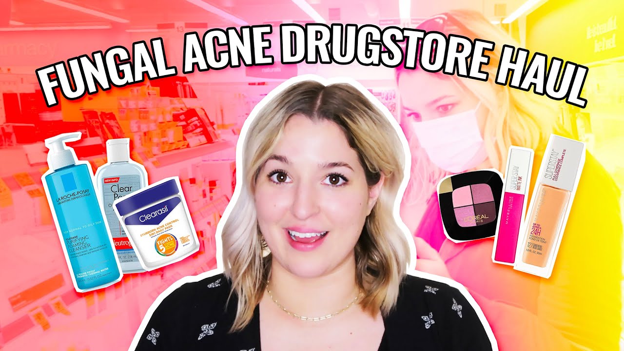 BEST DRUGSTORE PRODUCTS to TREAT & CLEAR FUNGAL ACNE - Cleanser, Moisturizer, Treatment, Sunscreen