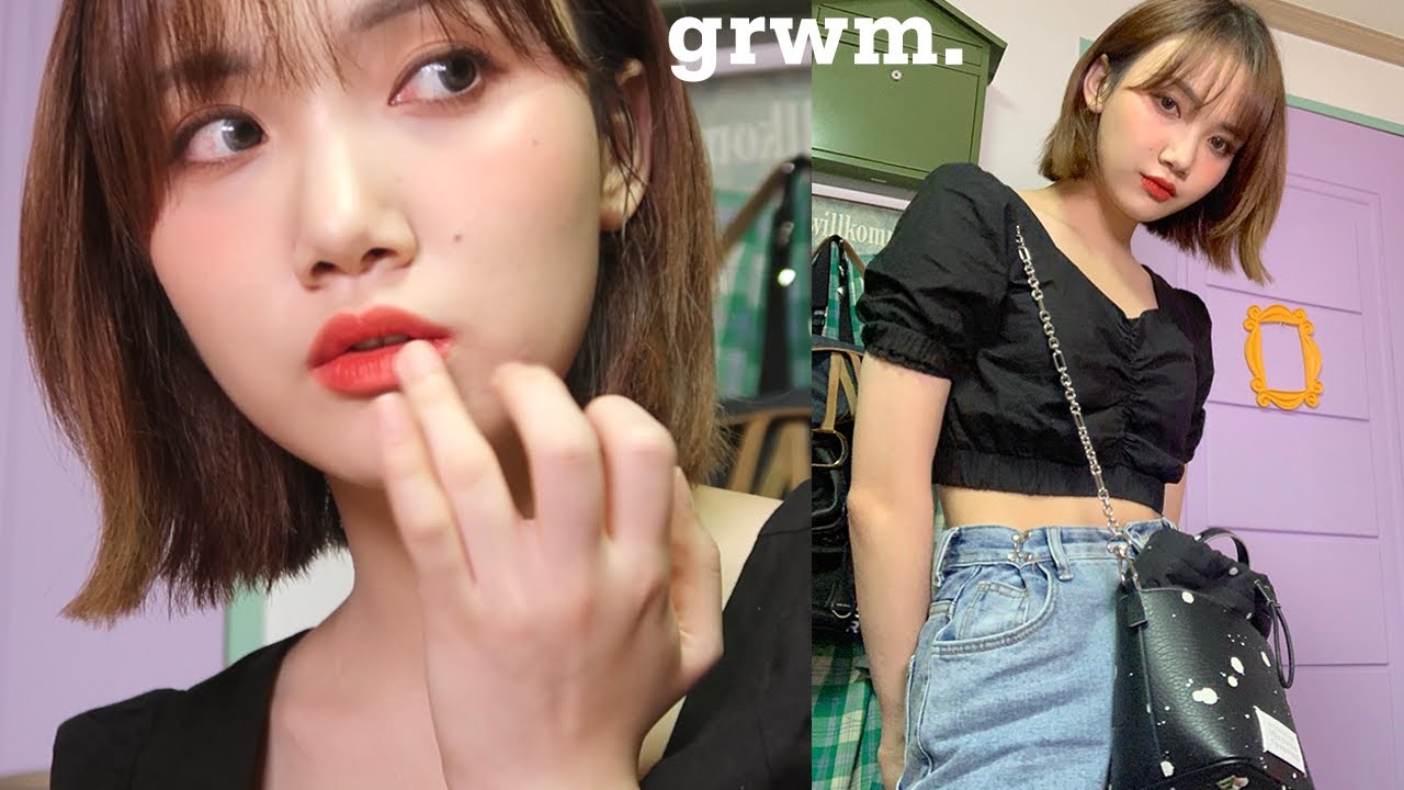 GRWM🍅깔끔무펄 토마토 메이크업과 크롭T&와이드팬츠 코디💾(ft.좋아하는 자켓들과 가방들 소개까지!)ㅣ이니스프리원브랜드ㅣ달님DALNIM