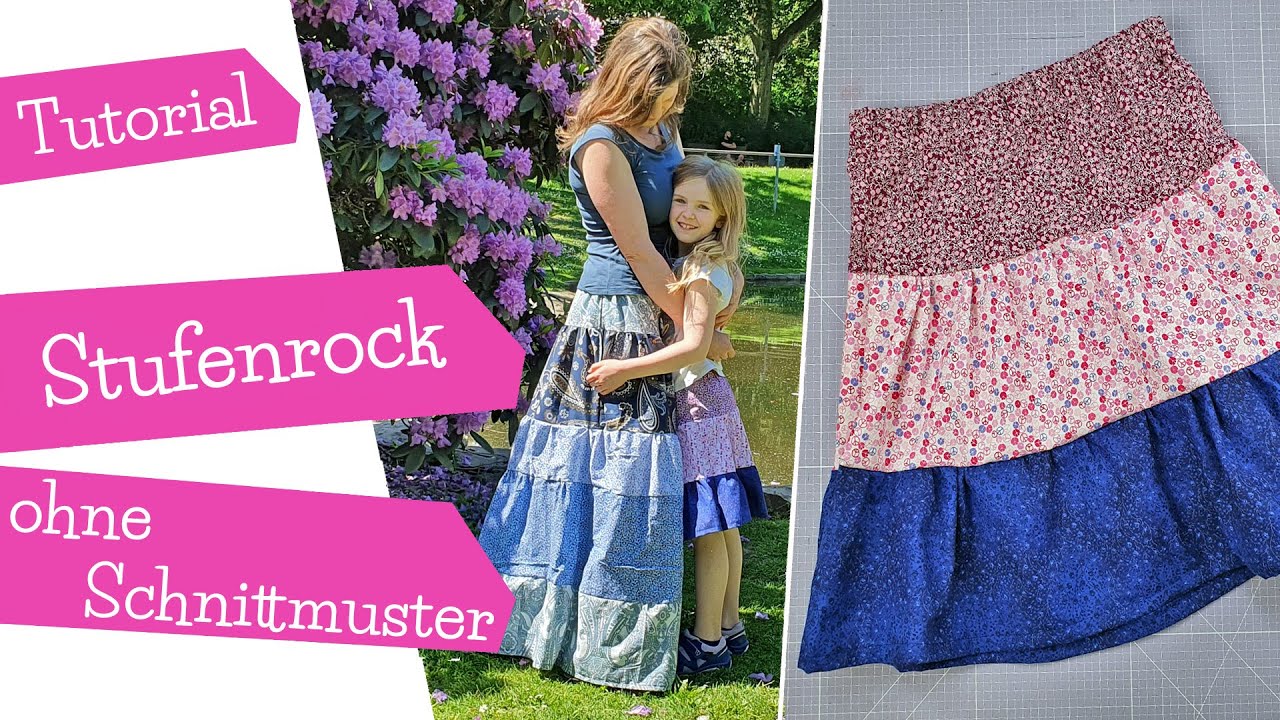 Stufenrock / Maxirock nähen ohne Schnittmuster | Tutorial | Nähanleitung | mommymade