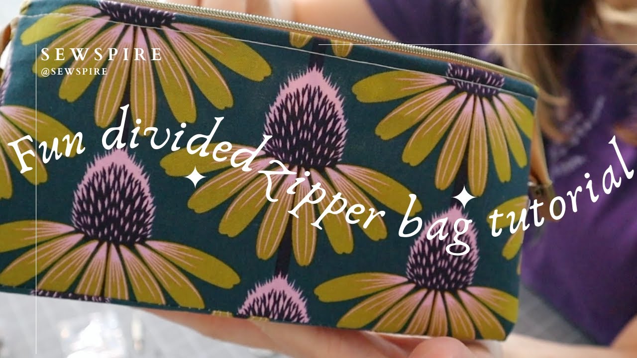 Fun to Sew Divided Zipper Bag Tutorial - Lined and no RAW edges!