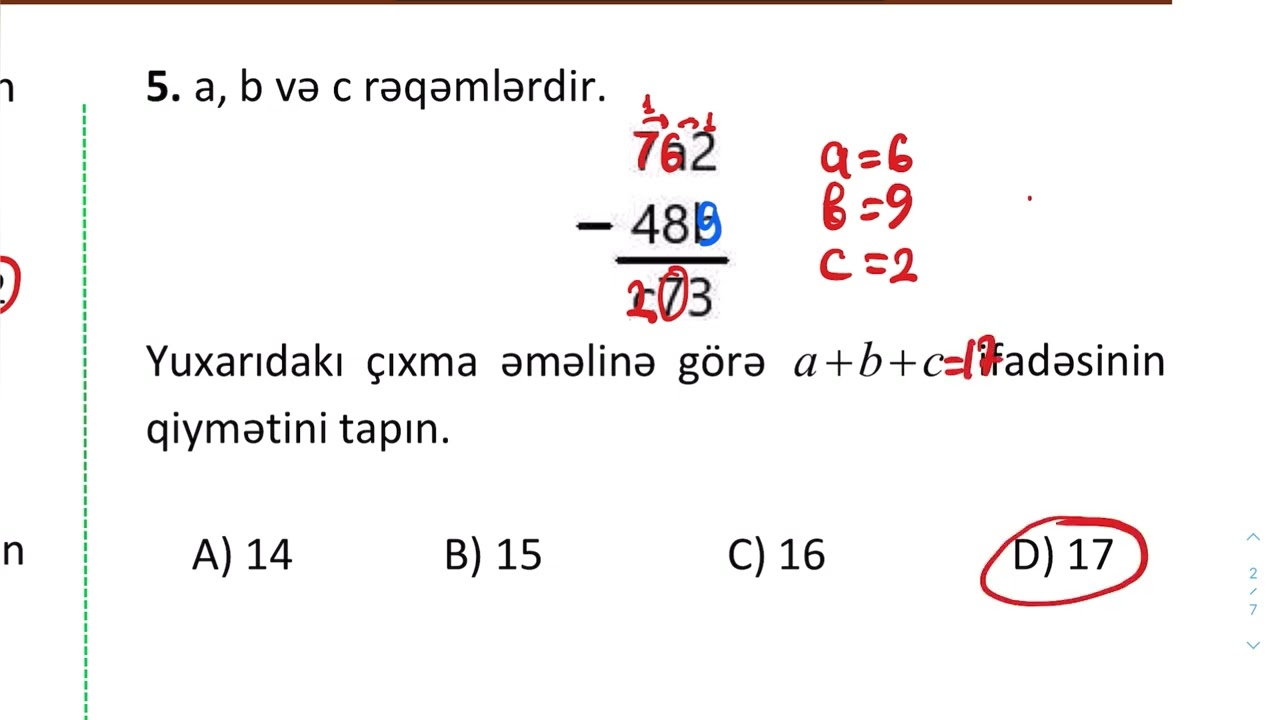 Məktəblilərarası fənn müsbiqəsinə hazırlıq. Sınaq (6 -cı sinif) #Məntiq və #Riyaziyyat