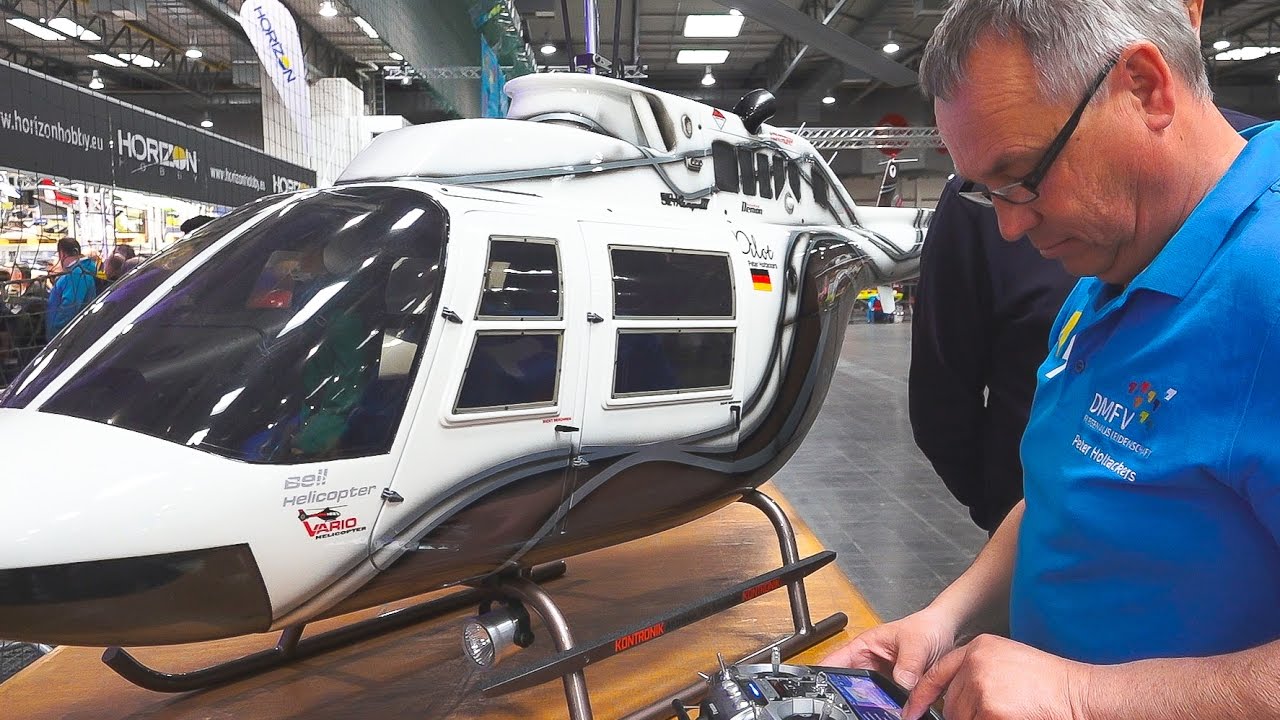 XXXL RC SCALE MODEL HELICOPTER BELL 206 JET RANGER DEMO FLIGHT / Intermodellbau Dortmund 2017