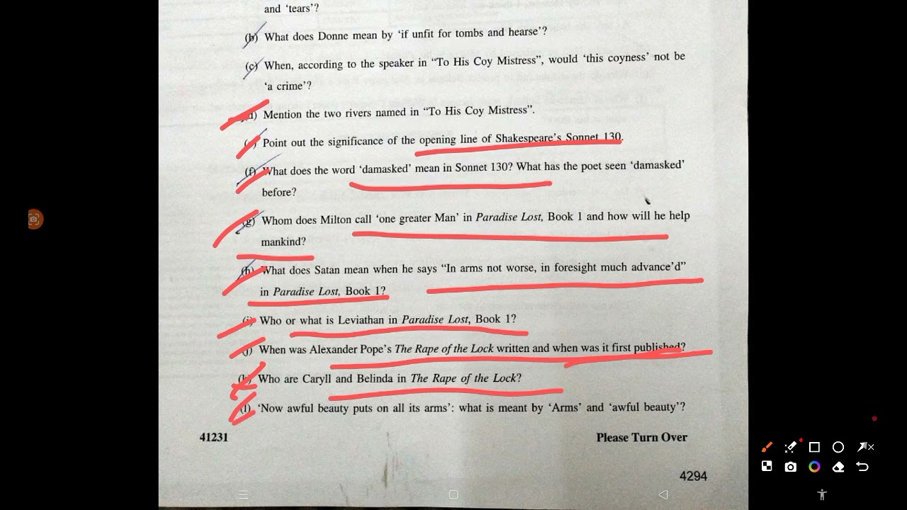 3rd Sem Major Eng | Question Paper Of 2025 | British Poetry Paper | #burdwanuniversity​