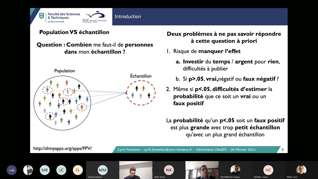 Cyril Forestier: Justification de taille d'échantillon et analyse de puissance a priori.