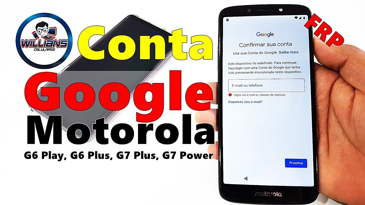 Conta Google Motorola Moto G6 Play, G6 Plus, G7 Power, G7 Plus Android 9  Patch atualizado