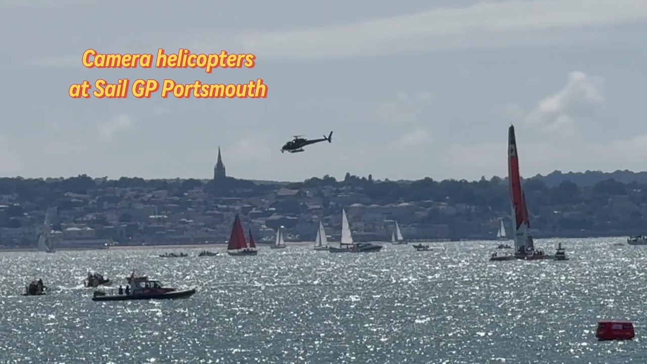 Camera Helicopters at SailGP Portsmouth | Low Hovering & Tight Turns Over Racing Yachts